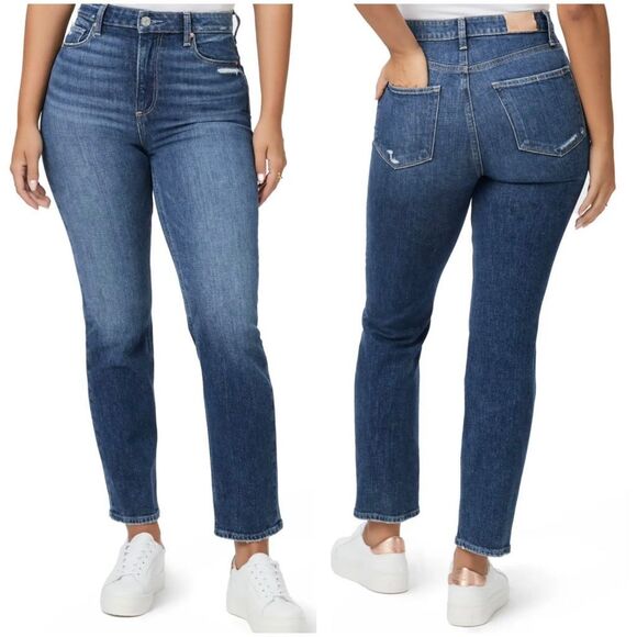 PAIGE Denim - PAIGE $249 Knockout Distressed High Rise Straight Leg Jeans Womens 33 NEW